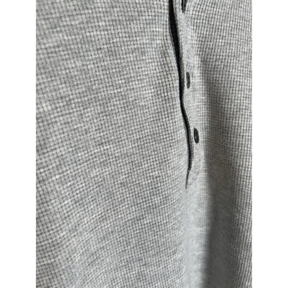 Eddie Bauer Waffle Knit Henley Mens Size T XL Outdoor Sports Casual Grey - Picture 3 of 4